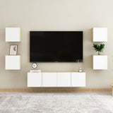 ZNTS Wall Mounted TV Cabinets 4 pcs White and Sonoma Oak 30.5x30x30 cm 804498