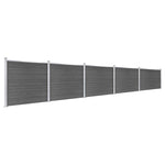 ZNTS Fence Panel Set WPC 872x146 cm Black 3070462