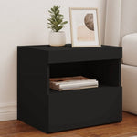 ZNTS Bedside Cabinets with LED Lights 2 pcs Black 50x40x45 cm 836766