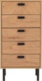 ZNTS Leon 5 Drawer Narrow Chest 100-102-178