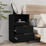 ZNTS Bedside Cabinet Black Engineered Wood 811234