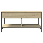 ZNTS Coffee Table Sonoma Oak 100x50x50 cm Engineered Wood and Metal 845367