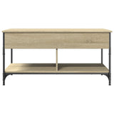 ZNTS Coffee Table Sonoma Oak 100x50x50 cm Engineered Wood and Metal 845367