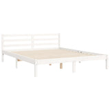 ZNTS Bed Frame without Mattress White 160x200 cm Solid Wood 3194647