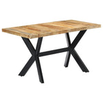 ZNTS Dining Table 140x70x75 cm Solid Rough Mango Wood 247437