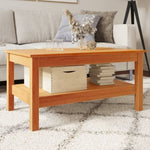 ZNTS Coffee Table Wax Brown 80x50x40 cm Solid Wood Pine 844469