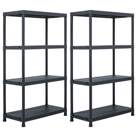 ZNTS Storage Shelf Racks 2 pcs Black 200 kg 80x40x138 cm Plastic 276259