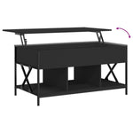 ZNTS Coffee Table Black 100x55x50 cm Engineered Wood and Metal 845336