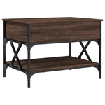 ZNTS Coffee Table Brown Oak 70x50x50 cm Engineered Wood and Metal 845355