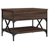 ZNTS Coffee Table Brown Oak 70x50x50 cm Engineered Wood and Metal 845355