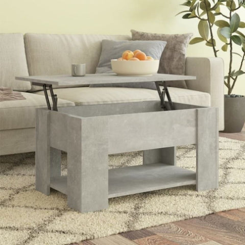 ZNTS Coffee Table Concrete Grey 79x49x41 cm Engineered Wood 809714