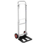 ZNTS Iron 150kg Portable Folding Collapsible Aluminum Cart Dolly Push Truck Trolley Silver 41379387