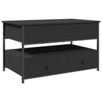 ZNTS Coffee Table Black 85x50x50 cm Engineered Wood and Metal 845386