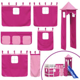 ZNTS Kids' Loft Bed with Tower without Mattress Pink 90x200 cm 3207077