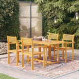 ZNTS 5 Piece Garden Dining Set Solid Teak Wood 3059547