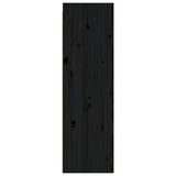 ZNTS Wall Cabinets 2 pcs Black 30x30x100 cm Solid Pinewood 813514