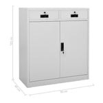 ZNTS Office Cabinet with Planter Box Light Grey 90x40x125 cm Steel 3095270