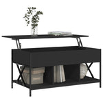 ZNTS Coffee Table Black 100x55x50 cm Engineered Wood and Metal 845336