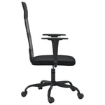 ZNTS Office Chair Height Adjustable Black Mesh Fabric and Faux Leather 353013