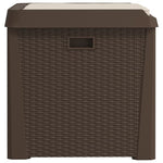 ZNTS Garden Storage Box with Seat Cushion Brown 125 L PP 364212