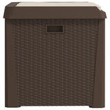 ZNTS Garden Storage Box with Seat Cushion Brown 125 L PP 364212