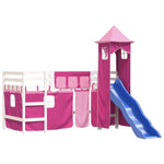 ZNTS Kids' Loft Bed with Tower without Mattress Pink 80x200 cm 3207068