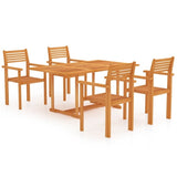 ZNTS 5 Piece Garden Dining Set Solid Teak Wood 3059547