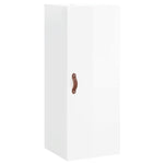 ZNTS Highboard High Gloss White 34.5x34x180 cm Engineered Wood 3198763