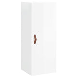 ZNTS Highboard High Gloss White 34.5x34x180 cm Engineered Wood 3198763