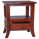 ZNTS Bedside Cabinet Classical Brown Solid Mahogany Wood 288862