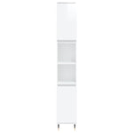 ZNTS 3 Piece Bathroom Cabinet Set High Gloss White Engineered Wood 3187783