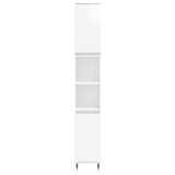 ZNTS 3 Piece Bathroom Cabinet Set High Gloss White Engineered Wood 3187783