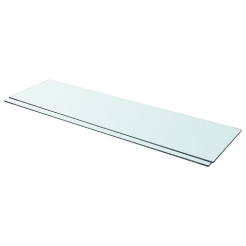 ZNTS Shelves 2 pcs Panel Glass Clear 110x30 cm 3051591