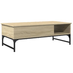 ZNTS Coffee Table Sonoma Oak 100x50x35 cm Engineered Wood and Metal 845392