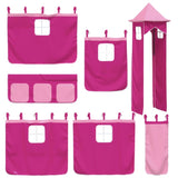 ZNTS Kids' Loft Bed with Tower without Mattress Pink 80x200 cm 3207071