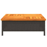 ZNTS Parasol Base Cover Black 70x70x25 cm Poly Rattan and Acacia 365952