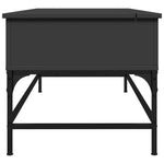 ZNTS Coffee Table Black 100x50x45 cm Engineered Wood and Metal 845396