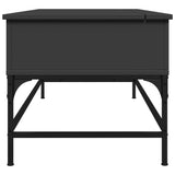 ZNTS Coffee Table Black 100x50x45 cm Engineered Wood and Metal 845396