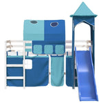 ZNTS Kids' Loft Bed with Tower without Mattress Blue 90x200 cm 3207103