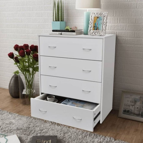 ZNTS Sideboard with 4 Drawers 60x30.5x71 cm White 242545