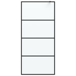 ZNTS Walk-in Shower Wall Black 90x195 cm Frosted ESG Glass 152131