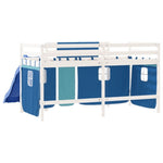 ZNTS Kids' Loft Bed with Curtains without Mattress Blue 90x200 cm 3207022