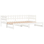 ZNTS Pull-out Day Bed without Mattress White 2x cm Solid Wood 840386