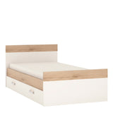4Kids Single Bed with under Drawer in Light Oak and white High Gloss 4059039