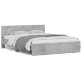 ZNTS Bed Frame with LED without Mattress Concrete Grey 160x200 cm 3207598