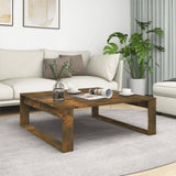 ZNTS Coffee Table Smoked Oak 100x100x35 cm Engineered Wood 815999