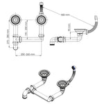 ZNTS Overmount Kitchen Sink Double Basin Granite Grey 141676