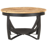 ZNTS Coffee Table Ø68x43 cm Rough Mango Wood 320794