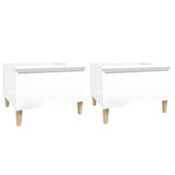 ZNTS Side Tables 2 pcs High Gloss White 50x46x35 cm Engineered Wood 819505