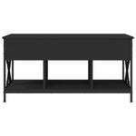 ZNTS Coffee Table Black 100x55x50 cm Engineered Wood and Metal 845336